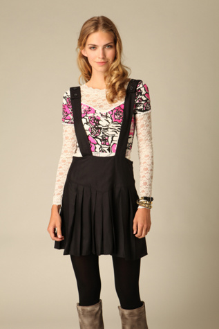 Overall Pleated Skirt