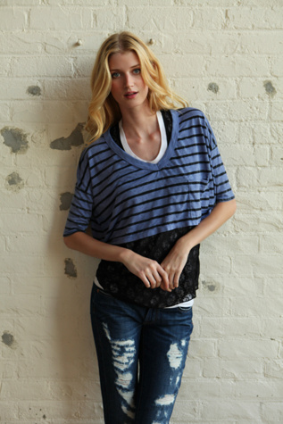 We The Free Stripe Crop Top