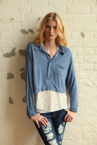 We The Free Cropped Polo Top