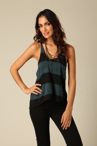 Shredded Rugby Stripe Tank