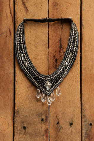 Black Crystal Rhinestone Bib Neck