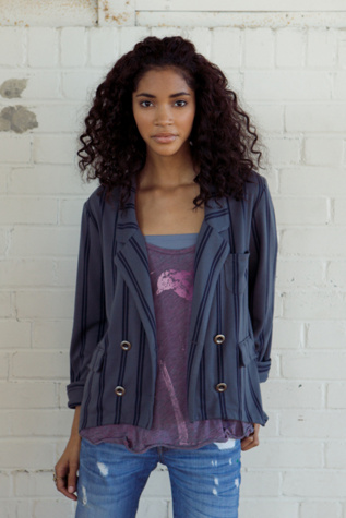 We The Free Stripe Drapey Blazer