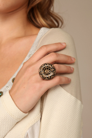 Large Round Cage Ring