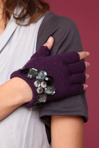 Jeweled Pointelle Glove
