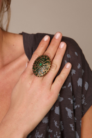 Green Netted Ring