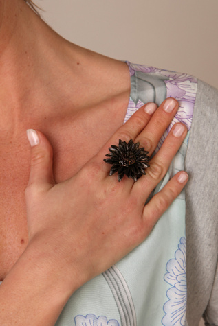 Leather Flower Rings