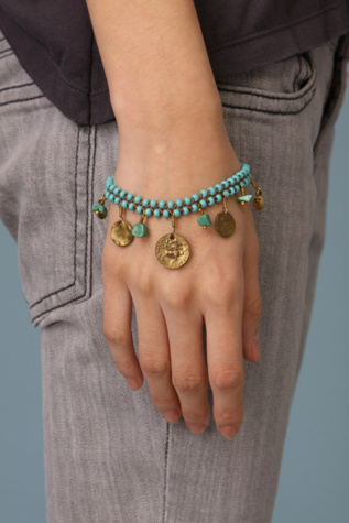 Beading Turquoise & Coin Bracelet