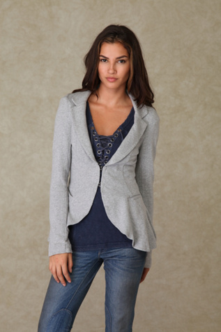Ruffle Knit Blazer