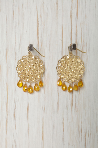 Tuscan Stone Disc Earring