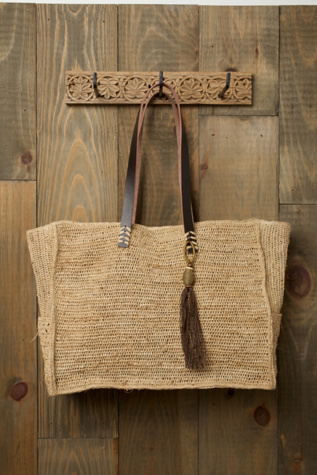 Straw & Leather Tassle Tote from freepeople.com