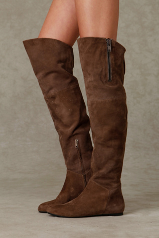 James Suede Over the Knee Boot with Zipper