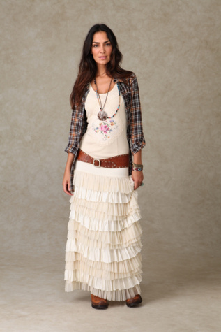 Ruffled Layers Maxi Skirt at Free People Clothing Boutique :  ruffle white free people skirt