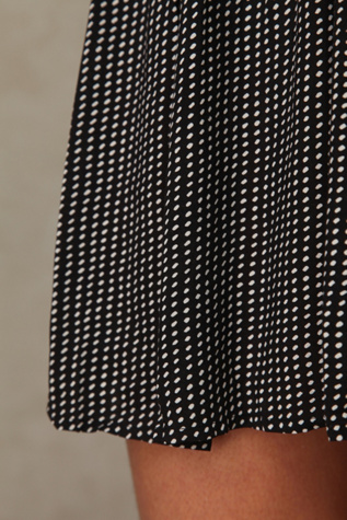 Short Sleeve Dotted Rayon Dress