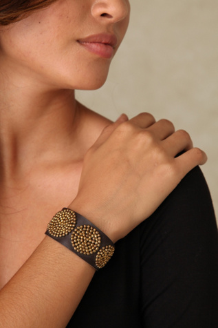 Desert Disc Leather Cuff