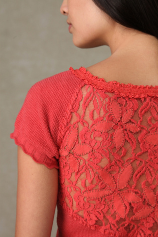 We the Free Short Sleeve Lace Back Sweater