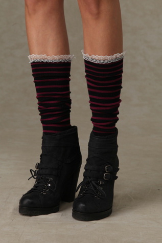 Stripe Lace Knee Sock