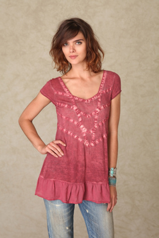 Short Sleeve Prism Flounce Tunic