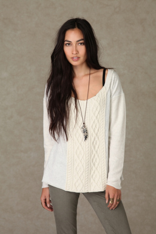 We the Free Pieced Cable Sweatshirt