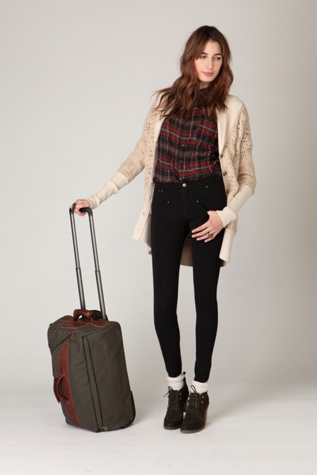 Canvas and Leather Rolling Traveler by