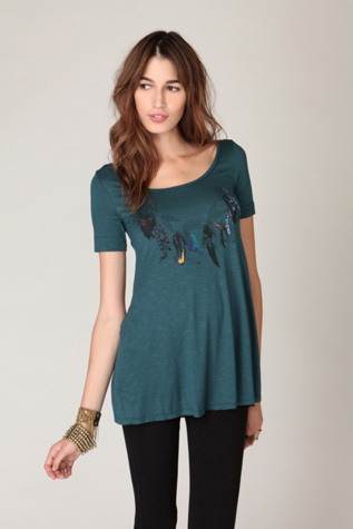 We The Free Short Sleeve Feathers Tunic