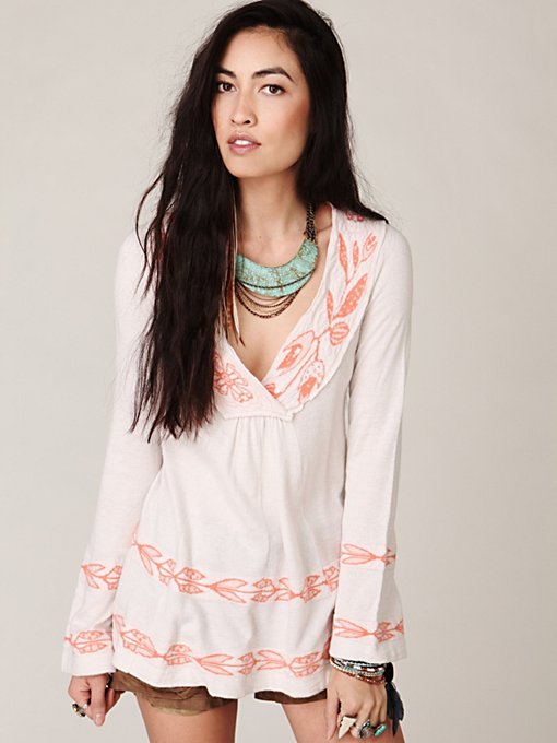 Scrunched Floral Tunic