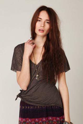 Burnout V Neck Tee