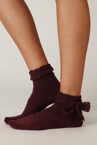 Crochet Ribbon Ankle Sock