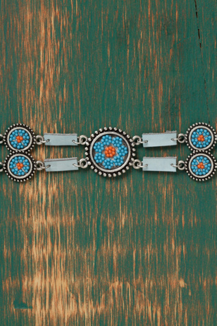 Discs and Leather Bracelet