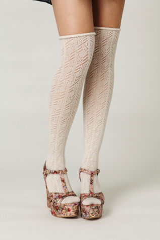 Pointelle Roll Top Tall Sock