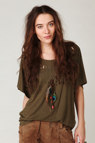 Short Sleeve Cutwork Kimono Tee