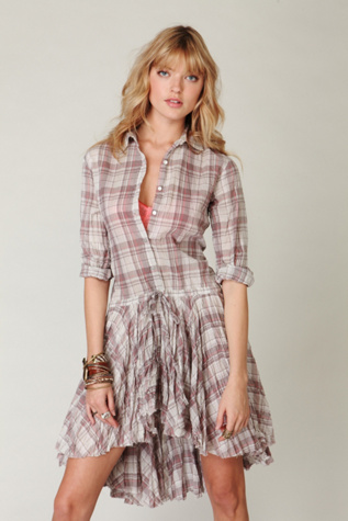 FP ONE Plaid Shirt Dress