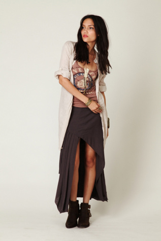 FP-1 Side Slit Maxi Skirt