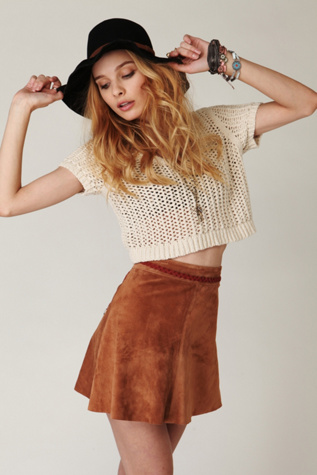 Suede Circle Skirt