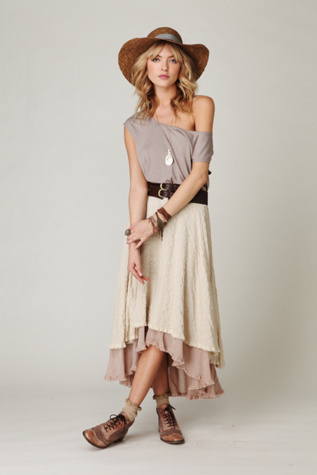 Plaid High Low Maxi Skirt