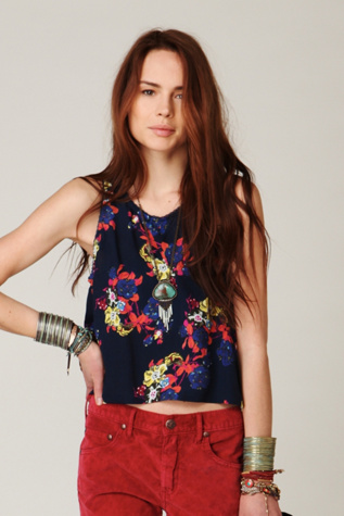 FP ONE Sleeveless Floral Crop Top