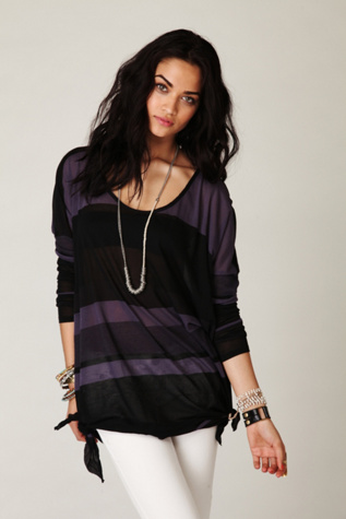 Long Sleeve Striped Extreme Boxy Tee