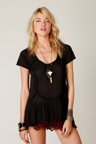 Short Sleeve Crafty Picnic Ruffle Tee