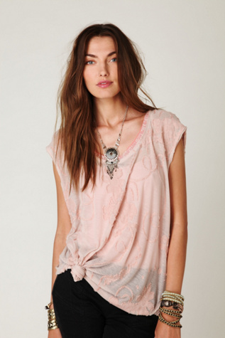 Short Sleeve Floral Jacquard Tee