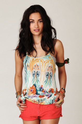 Psychedelic Nouveau Braid Strap Tank