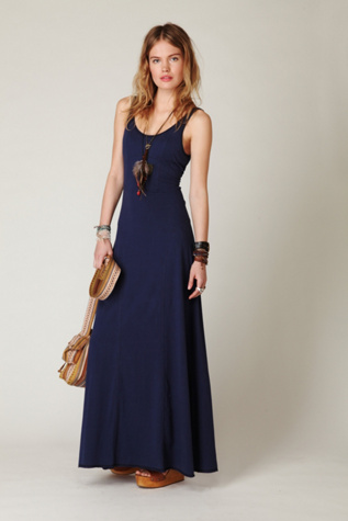 Seamed Open Back Maxi Dress