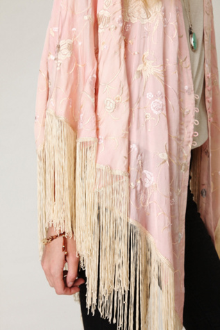 Luster Pearl Fringe Cape