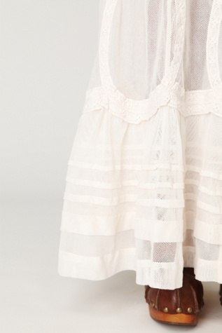 Cotton Mesh Maxi Skirt