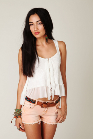Ana's Lovely Ruffle Hi-Lo Top