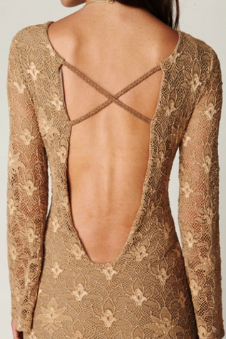 Priscilla Open Back Lace Bodycon Dress