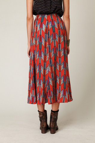 Printed Tea Length Skirt