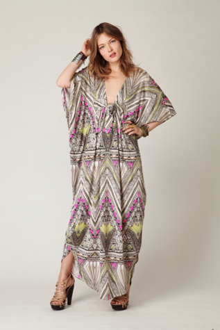 Long Printed Kaftan Dress