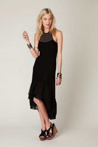 Sleeveless Luxe Necklace Halter Dress