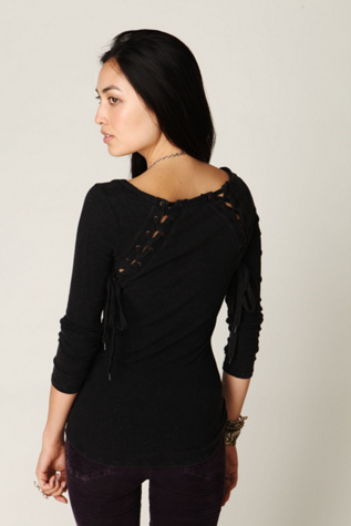We The Free Lace Up Back Layering Top
