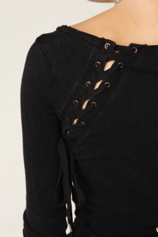 We The Free Lace Up Back Layering Top