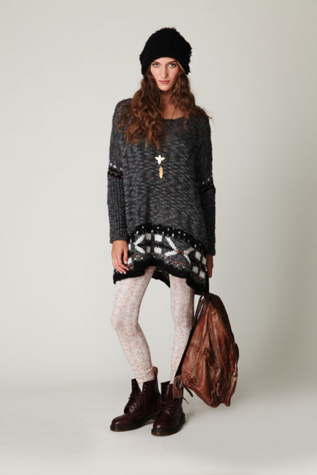 Flower Print Cable Mesh Legging